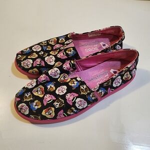Lil Bob's from sketchers memory foam dogs printed gits  espadrilles size…